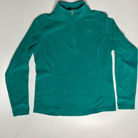 The North Face Green Zip Up Fleece Sweater size medium - Picture 2 of 5